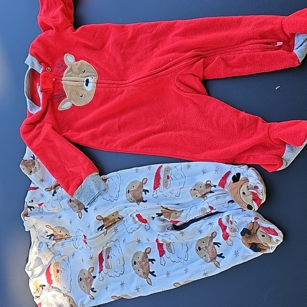 Cozy Holiday Baby Pajamas Set - Red and White